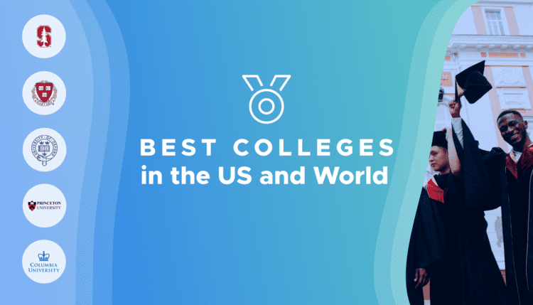 college rankings: best colleges in the us & world image; an article thumbnail with college logos on one side and graduates on the other; collegeadvisor.com