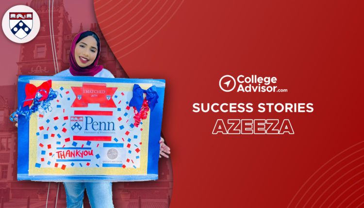 client success stories; collegadvisor.com image: a photo of Azeeza