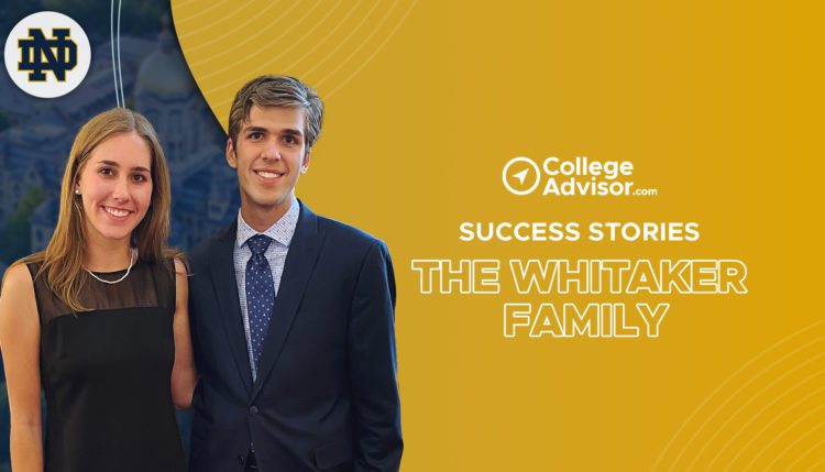 client success stories; collegadvisor.com image; a photo of Ashby and Sebastian Whitaker