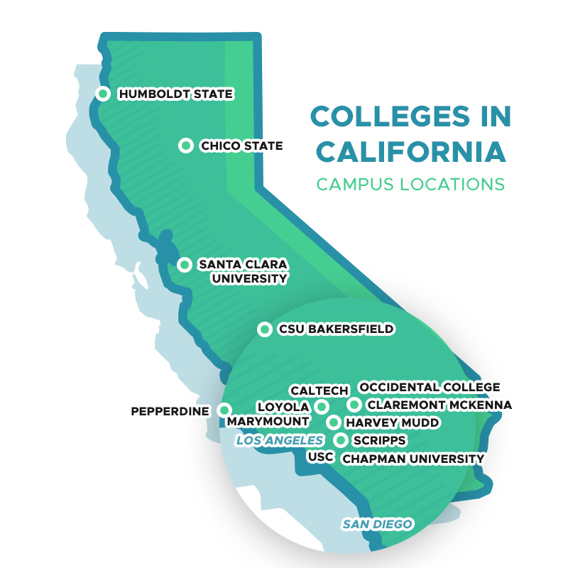 Colleges in California Map