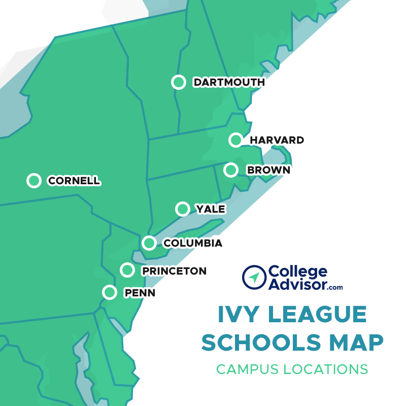 ivy league schools map