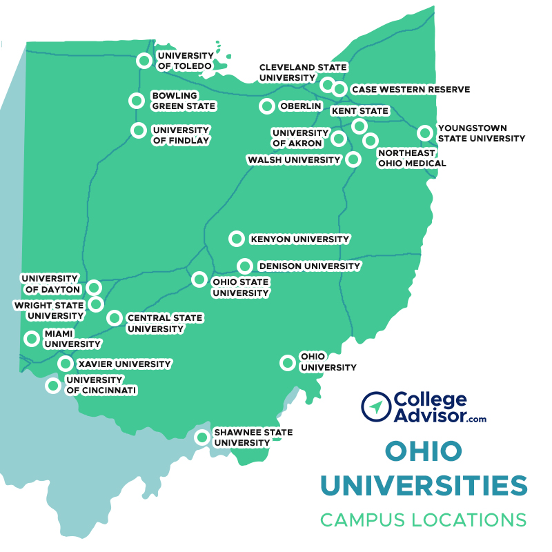 colleges in ohio map