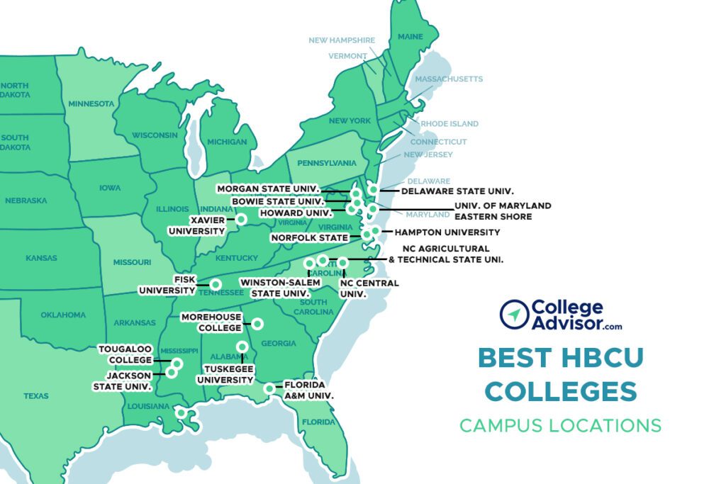map of historically black colleges and universities