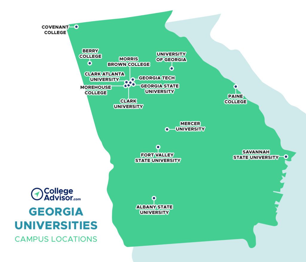 colleges in georgia map