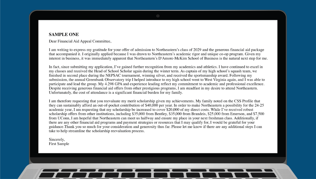 financial aid appeal letter