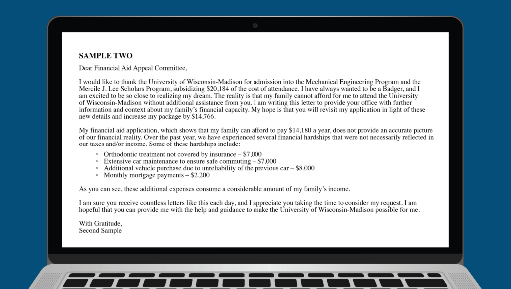financial aid appeal letter